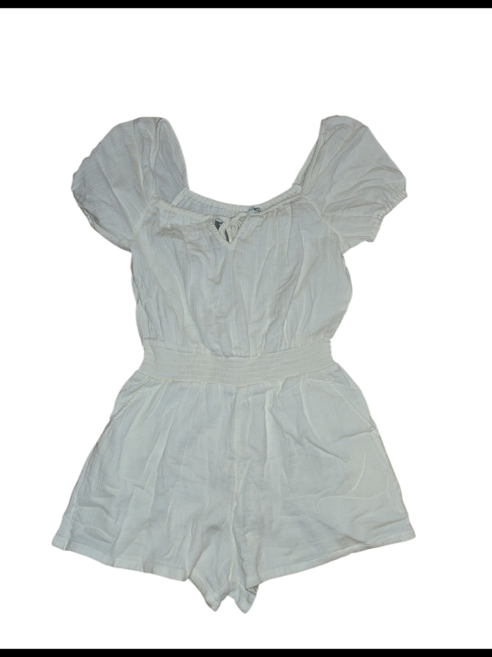 aerie White Short Sleeve Romper